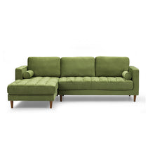 Load image into Gallery viewer, Bente Tufted Velvet Sectional Sofa - Green
