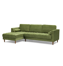 Load image into Gallery viewer, Bente Tufted Velvet Sectional Sofa - Green

