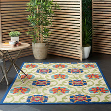 Load image into Gallery viewer, Nourison Aloha ALH19 2&#39;8&#39;x4&#39; Blue Multicolor Easy-care Indoor-outdoor Rug
