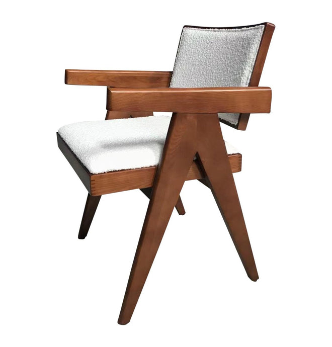 Maïa Dining Chair - Walnut & Boucle Fabric - GFURN