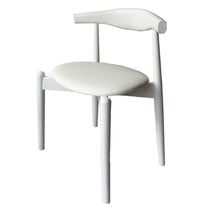 Load image into Gallery viewer, Hannah Chair - Round Seat - White &amp; White Leather
