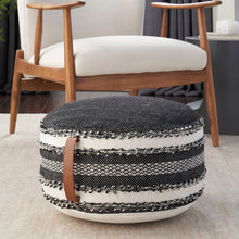 Load image into Gallery viewer, OUTDOOR PILLOW VJ088 BLACK 20&quot; X 20&quot; X 12&quot; POUF

