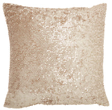Load image into Gallery viewer, Nourison Luminecence Metallic Sequins Beige Throw Pillow VV058 18&quot;X18&quot;
