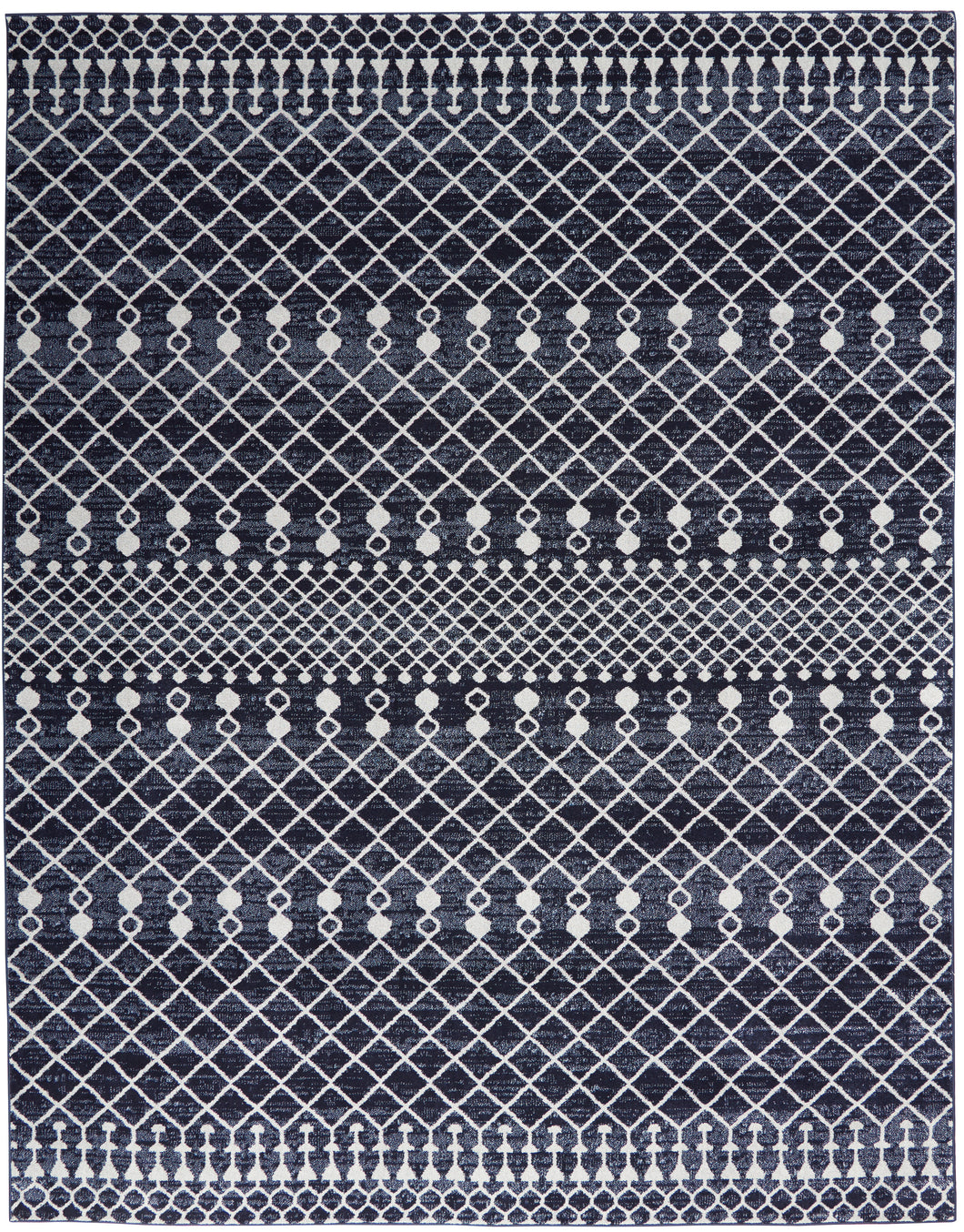 Nourison Palermo 7' x 10' Navy and Grey Distressed Bohemian Area Rug PMR03 Navy/Grey