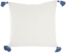 Load image into Gallery viewer, Mina Victory Life Styles Braided Stripe Tassels Blue Throw Pillow SH038 20&quot;X20&quot;
