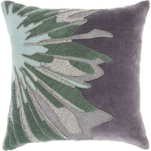 Load image into Gallery viewer, Mina Victory Luminecence Beaded Floral Burst Grey Throw Pillow E1205 16&quot; x 16&quot;
