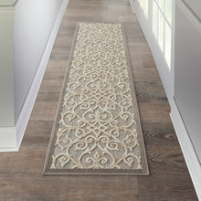 Load image into Gallery viewer, Nourison Aloha 8&#39; Runner Grey Patio Area Rug ALH21 Natural
