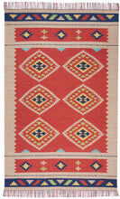 Load image into Gallery viewer, Nourison Baja BAJ02 Red and Black 7&#39;x10&#39; Large Flat Weave Rug BAJ02 Red/Beige
