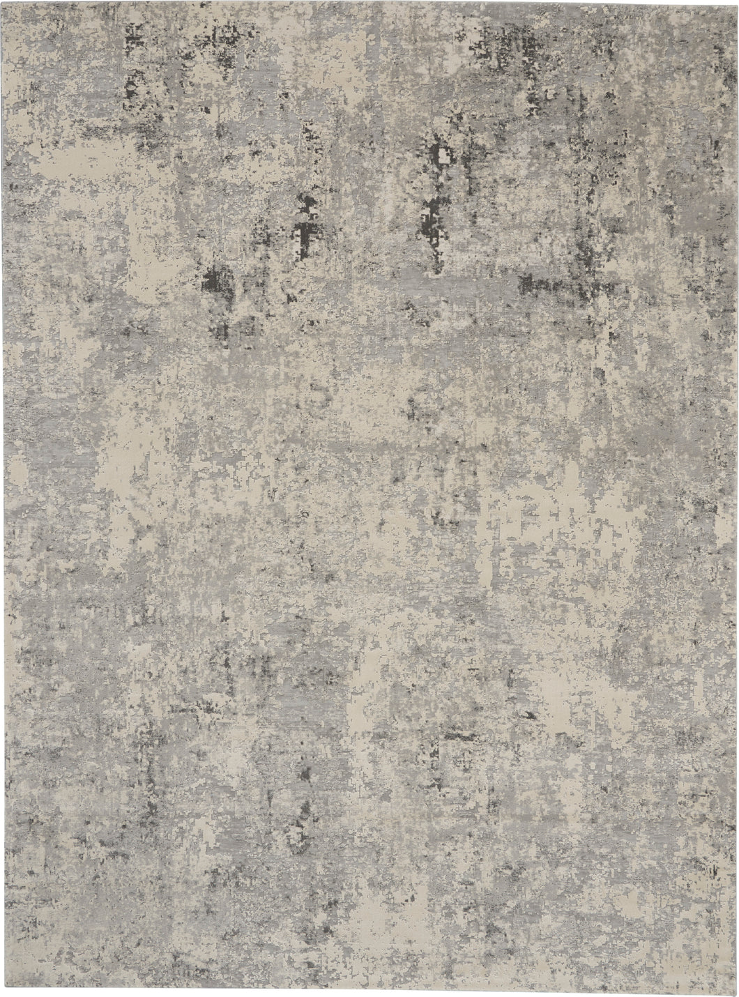 Nourison Rustic Textures RUS07 Ivory and Grey 9'x13' Oversized Rug RUS07 Grey/Beige