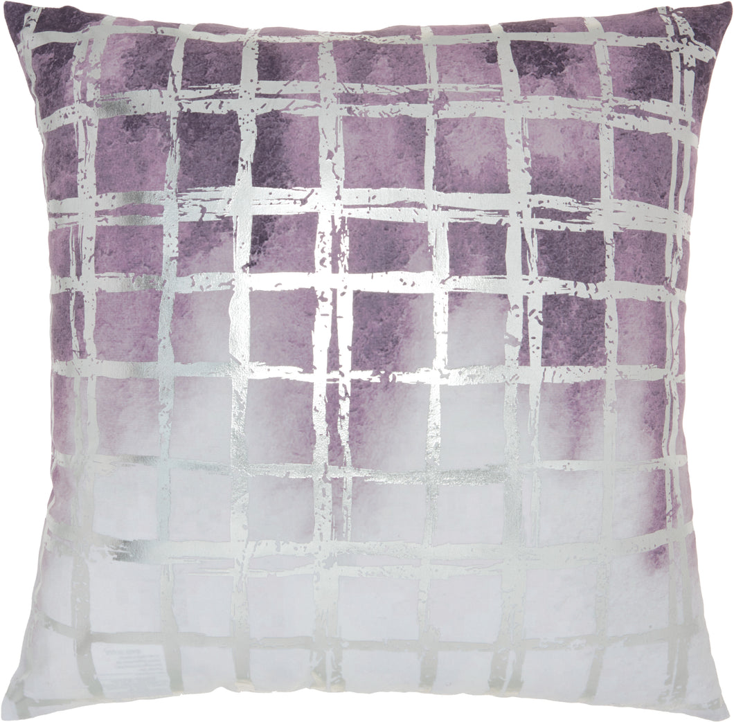 Nourison Luminecence Metallic Grid Lavender Throw Pillow QY267 20