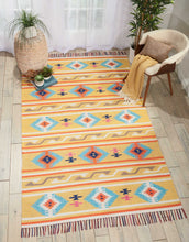 Load image into Gallery viewer, Nourison Baja BAJ03 Yellow 7&#39;x10&#39; Large Flat Weave Rug BAJ03 Yellow
