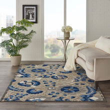 Load image into Gallery viewer, Nourison Aloha 4&#39;x6&#39; Blue Patio Area Rug ALH17 Natural/Blue
