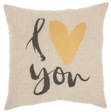 Load image into Gallery viewer, Kathy Ireland Home I Love You Natural Throw Pillow L1814 18&quot;X18&quot;
