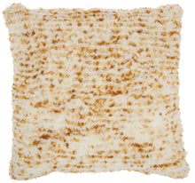 Load image into Gallery viewer, Mina Victory Life Styles Sprinkle Micro Shag Mustard Throw Pillow DL903 24&quot; X 24&quot;
