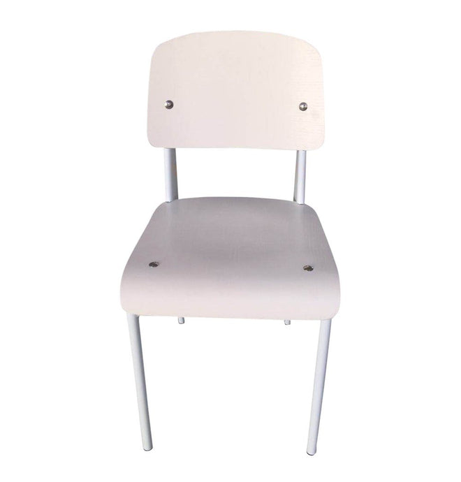 White Wood Dining Chair - Anaïs Chair - White Seat/Back & White Frame