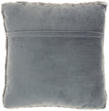 Load image into Gallery viewer, Mina Victory Faux Ruched Rabbit Fur Charcoal Throw Pillow SN101 20&quot;X20&quot;
