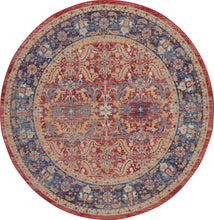 Load image into Gallery viewer, Nourison Ankara Global ANR02 Red and Blue Multicolor 4&#39; Round Persian Area Rug ANR02 Red
