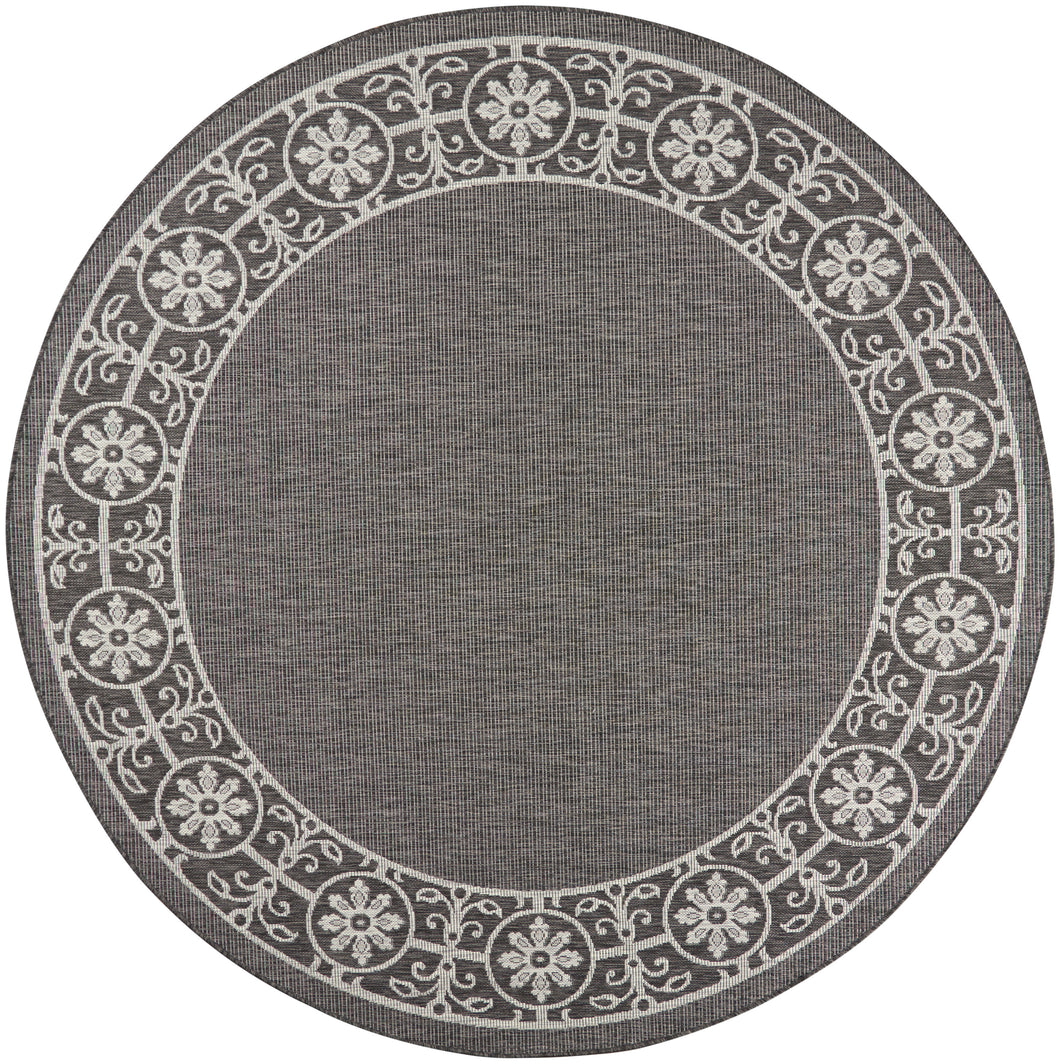 Nourison Country Side 8' Round Area Rug CTR03 Charcoal