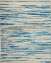 Load image into Gallery viewer, Nourison Jubilant JUB04 Teal Blue and White 8&#39;x10&#39; Large Low-pile Rug JUB04 Blue
