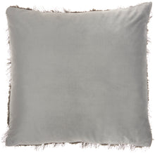 Load image into Gallery viewer, Mina Victory Faux Fur Poly Faux Fur Shag Charcoal Throw Pillow L0296 18&quot;X18&quot;
