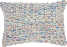 Load image into Gallery viewer, Mina Victory Outdoor Pillows Woven Basketweave Multicolor Throw Pillow IH022 14&quot; x 20&quot;
