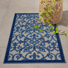 Load image into Gallery viewer, Nourison Aloha 3&#39;x4&#39; Blue Patio Area Rug ALH21 Grey/Blue

