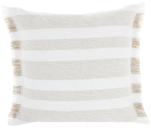 Load image into Gallery viewer, Mina Victory Life Styles Chambray Stripes Taupe Throw Pillow SS919 18&quot;X18&quot;
