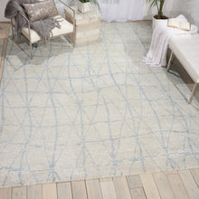 Load image into Gallery viewer, Nourison Ellora ELL02 Ivory and Blue 8&#39;x10&#39; Large Handmade Rug ELL02 Sky
