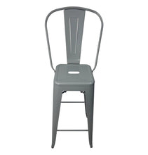 Load image into Gallery viewer, Metal Bar Stool with Back - Bastille Bar Stool High Back Chair
