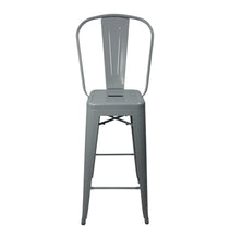 Load image into Gallery viewer, Metal Bar Stool with Back - Bastille Bar Stool High Back Chair
