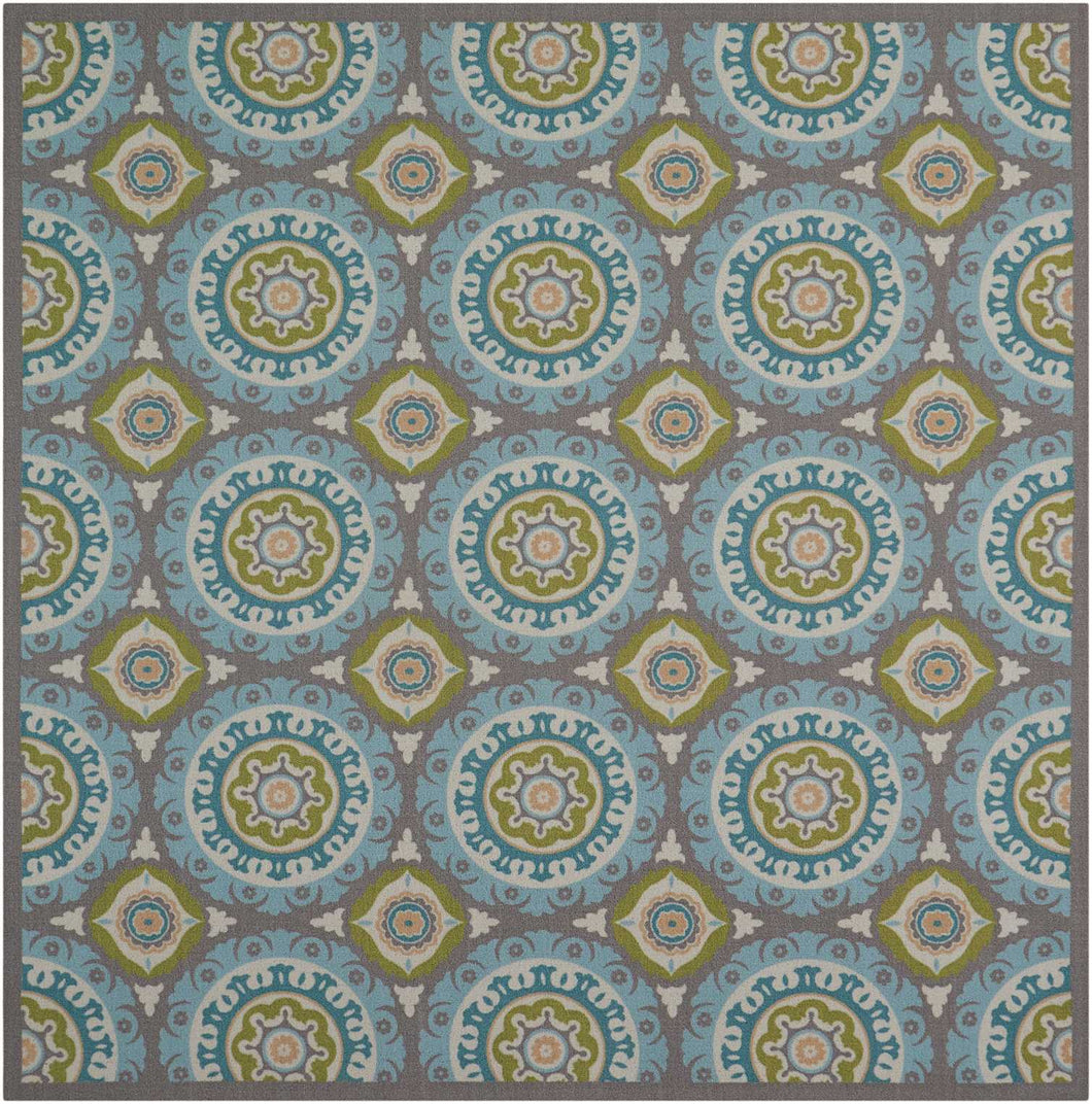 Waverly Sun N Shade SND16 Green 9' Square Rug SND16 Jade