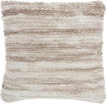 Load image into Gallery viewer, Mina Victory Life Styles Woven Ribbon Loops Beige Throw Pillow DC257 - 20&quot; x 20&quot;
