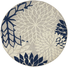 Load image into Gallery viewer, Nourison Aloha 5&#39; Round Ivory Navy Area Rug ALH05 Ivory/Navy
