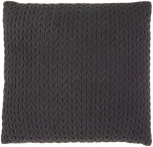 Load image into Gallery viewer, Mina Victory Life Styles Quilted Chevron Charcoal Throw Pillow ET299 22&quot;X22&quot;
