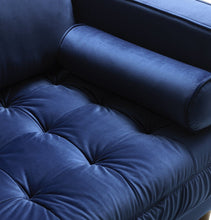 Load image into Gallery viewer, Blue Velvet Accent Chair - Bente Tufted Velvet Lounge Chair - Blue
