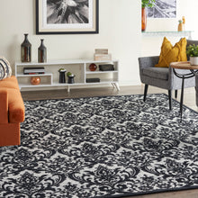 Load image into Gallery viewer, Nourison Damask DAS02 Black and White 8&#39;x10&#39; Large Flat Rug DAS02 Black/White
