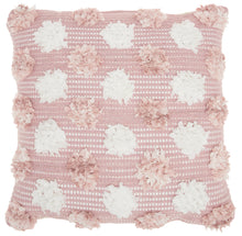 Load image into Gallery viewer, Mina Victory Life Styles Woven Chindi Flowers Blush Throw Pillow DL901 18&quot;X18&quot;
