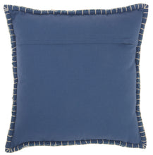 Load image into Gallery viewer, Mina Victory Life Styles Stonewash Checker Ocean Throw Pillow RC456 18&quot; x 18&quot;
