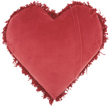 Load image into Gallery viewer, Mina Victory Frame Heart Deep Red Shag Throw Pillow TL001 18&quot; x 18&quot;
