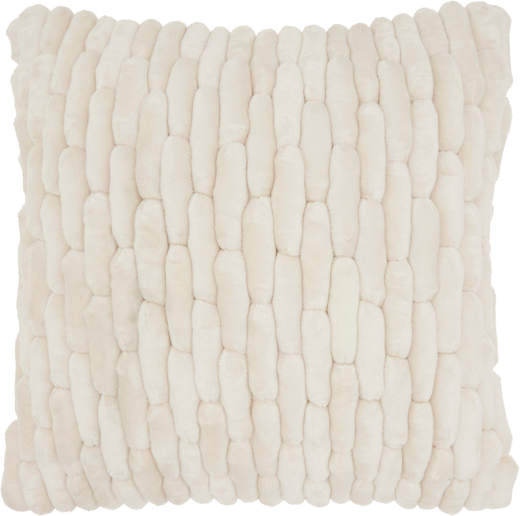 Mina Victory Life Styles Velvet Cobblestone Ivory Throw Pillow YS102 20