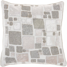 Load image into Gallery viewer, Mina Victory Sofia Beaded Patchwork Ivory Silver Throw Pillow PN628 20&quot;X20&quot;

