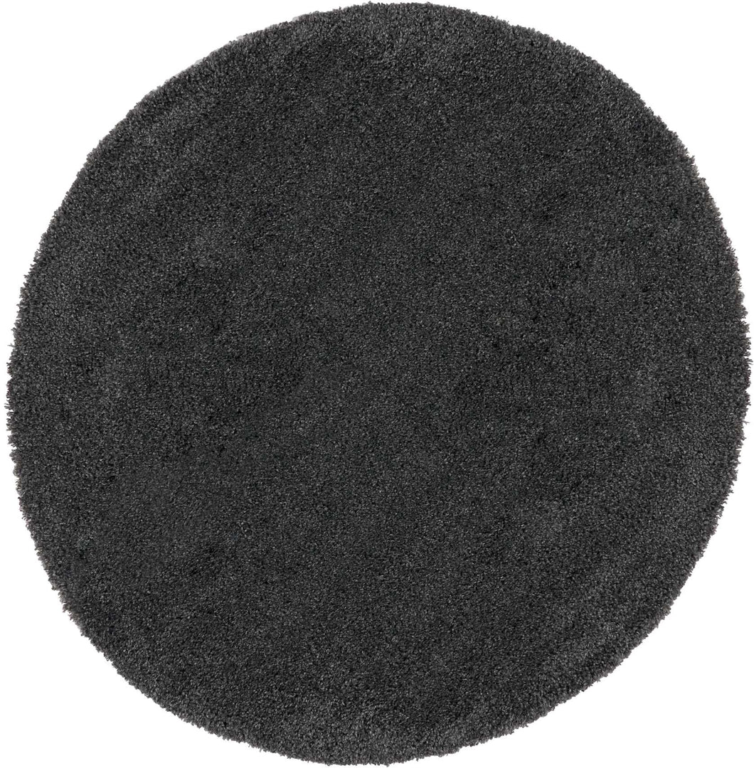 Nourison Malibu Shag MSG01 Charcoal 7' Round Rug MSG01 Dark Grey