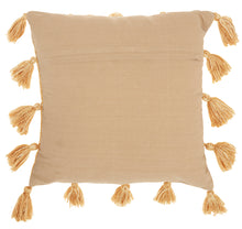 Load image into Gallery viewer, Mina Victory Life Styles Woven with Tassels Mustard Throw Pillow DL005 18&quot; x 18&quot;
