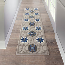 Load image into Gallery viewer, Nourison Aloha 8&#39; Runner Grey Patio Area Rug ALH19 Grey/Blue
