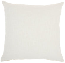 Load image into Gallery viewer, Mina Victory Life Styles Solid Woven Cotton White Throw Pillow SH021 18&quot;X18&quot;
