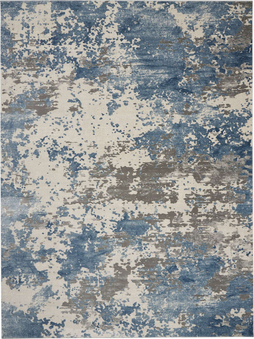 Nourison Rustic Textures RUS08 Blue and Grey 9'x13' Oversized Rug RUS08 Grey/Blue