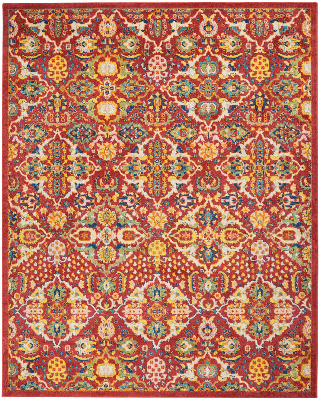 Nourison Allur 8' x 10' Red Multicolor Area Rug ALR03 Red Multicolor