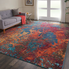 Load image into Gallery viewer, Nourison Celestial CES08 Blue and Red 10&#39;x14&#39; Oversized Rug CES08 Atlantic
