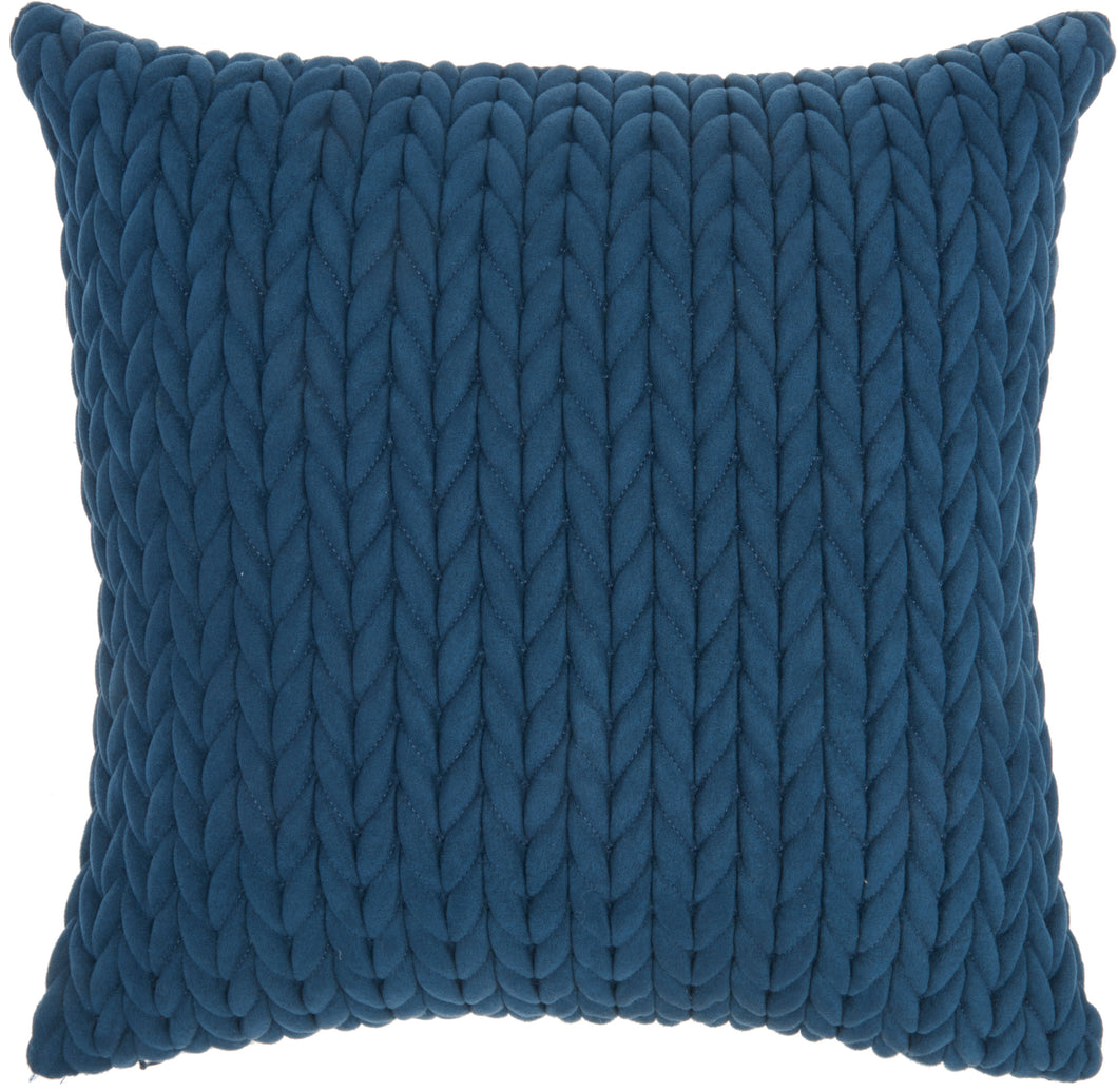 Nourison Life Styles Quilted Chevron Blue Throw Pillow ET299 18