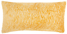 Load image into Gallery viewer, Mina Victory Luminescence Metallic Zebra Yellow Throw Pillow ET139 1&#39; x 2&#39;
